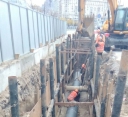 Открытая прокладка чугунного водопровода ф600 мм Открытая прокладка чугунного водопровода ф600 мм