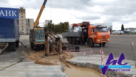 ГНБ и протяжка пучков футляров 4 х ф110м